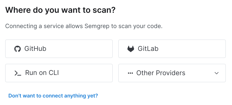 Select a scan environment